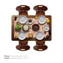 Ver imagem 3 de Mesa retangular 4 lugares para cozinha em madeira e 28 azulejos - Frutas
