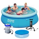 Ver imagem 1 de Piscina Inflável Fast Set 5377 Litros com Filtro Capa e Bomba Manual Bestway 110v