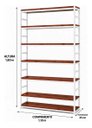 Ver imagem 4 de Estante Multiuso Organizador Livreiro Estilo Industrial 180x110 Branco Mogno