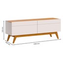 Ver imagem 2 de Rack Bancada 2 Gavetas e Painel para Tv Classic 1.4 Off White Nature - Imcal