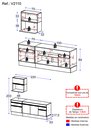Ver imagem 5 de Armário de Cozinha Compacta 220cm com Rodapé Veneza Multimóveis V2110 Branco/preto