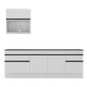 Ver imagem 7 de Armário de Cozinha Compacta 220cm com Rodapé Veneza Multimóveis V2110 Branco/preto