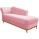Ver imagem 3 de Kit Diva Recamier Vanessa 140cm Lado Direito e 02 Poltronas Laura Suede Rosa Bebê - Amarena Móveis