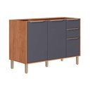 Ver imagem 1 de Balcão Cozinha Modulado Celeste C/ 3 Portas e 2 Gavetas S/tampo 120cm Cinamomo/titanium Mgm