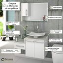 Ver imagem 5 de Conjunto para Banheiro Gabinete com Cuba F44 e Espelheira Legno 830W Branco/Snow