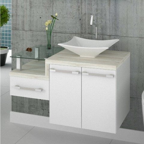 Gabinete para Banheiro Legno 830W Branco/Snow