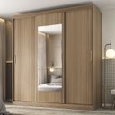 Ver imagem 1 de Guarda-Roupa 3 Portas com Espelho Araçá CabeCasa MadeiraOriginals Marrom/Nogueira