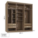 Ver imagem 3 de Guarda-Roupa 3 Portas com Espelho Araçá CabeCasa MadeiraOriginals Marrom/Nogueira