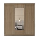 Ver imagem 2 de Guarda-Roupa 3 Portas com Espelho Araçá CabeCasa MadeiraOriginals Marrom/Nogueira