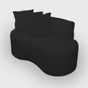 Ver imagem 5 de Sofa Organico Curvo 2 Lugares 145 Cm Boucle Preto