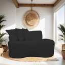 Ver imagem 2 de Sofa Organico Curvo 2 Lugares 145 Cm Boucle Preto