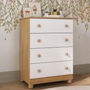 Ver imagem 1 de Cômoda Infantil 65cm com 4 Gavetas Allegra Multimóveis Mp4421 Madeirado/branco Madeirado/branco