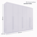 Ver imagem 2 de Guarda Roupa Casal 6 Portas 6 Gavetas Gramado 100% Mdf Valverde Moveis Cinamomo