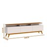 Rack Para Sala TV Até 60 Polegadas 3 Gavetas 2.6 Off White Freijó Classic Mais Imcal - 4