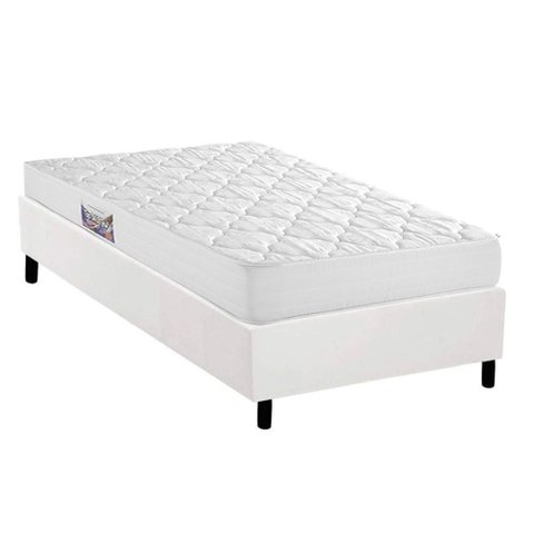 Cama Box Solteiro: Colchão Espuma D45 Herval Top + Base Crc Corano White (88x188)