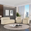 Ver imagem 2 de Sofá 3 Lugares Orgânico 180cm Morgan e 2 Poltronas Lua Suede Bege D03 - D’Rossi