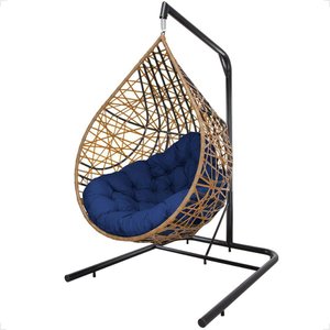 Balanço Suspenso Ninho Gota com Suporte, Mola e Mosquetão para Área Externa - Caramelo A2