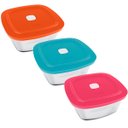 Ver imagem 1 de 3 Potes de Vidro com Tampa Quadrado 2L Marinex Facilita Cores Sortidas Tigelas