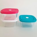 Ver imagem 7 de 3 Potes de Vidro com Tampa Quadrado 2L Marinex Facilita Cores Sortidas Tigelas