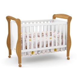 Berço Americano Smart com Colchão D18 Freijó/Branco Soft - Matic Móveis - 3