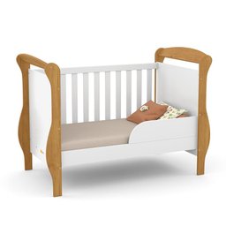 Berço Americano Smart com Colchão D18 Freijó/Branco Soft - Matic Móveis - 4