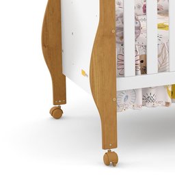 Berço Americano Smart com Colchão D18 Freijó/Branco Soft - Matic Móveis - 5