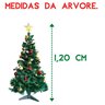 Arvore Natal Grande Decorada Completa 120cm com Pisca Luxo - 3