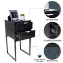 Ver imagem 3 de Mesa de Cabeceira Eco Industrial 30cm Preto 2 Gavetas Pés Ferro Preto para Quarto Cama