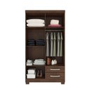 Ver imagem 7 de Guarda-Roupa Solteiro 4 Portas 2 Gavetas e Cômoda 5 Gavetas Itapema Marrom/Malbec