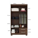 Ver imagem 6 de Guarda-Roupa Solteiro 4 Portas 2 Gavetas e Cômoda 5 Gavetas Itapema Marrom/Malbec