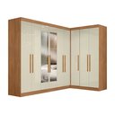 Ver imagem 2 de Guarda-Roupa Modulado de Canto com Puxadores MDF e Espelho Paris Off White/Cinamomo