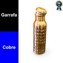 Ver imagem 2 de Garrafa de Água Cobre Puro Ayurveda Yoga Martelada - 800ml