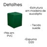 Kit 2 Puff Quadrado Decorativo Suede Casa da Poltrona Verde Escuro - 3