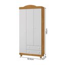 Ver imagem 3 de Roupeiro Lara Nature Branco 3 Portas 2 Gavetas Infantil Organizador Quarto Moderno