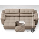 Ver imagem 6 de Sofá com Carregador Usb e Molas no Assento Retrátil Reclinável Mimo 2,00m Velosuede Capuccino - Nets