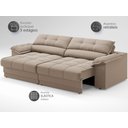 Ver imagem 4 de Sofá com Carregador Usb e Molas no Assento Retrátil Reclinável Mimo 2,00m Velosuede Capuccino - Nets