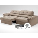 Ver imagem 5 de Sofá com Carregador Usb e Molas no Assento Retrátil Reclinável Mimo 2,00m Velosuede Capuccino - Nets