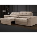 Ver imagem 1 de Sofá com Carregador Usb e Molas no Assento Retrátil Reclinável Mimo 2,00m Velosuede Capuccino - Nets