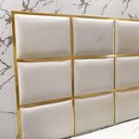 Ver imagem 3 de Fita Espelhada Adesiva Dourada Decoração Cabeceira 24mm X 5m