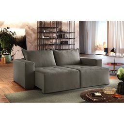 Sofá Retrátil Urano Palha 2.20cm Almofadas Soltas - 1