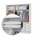 Ver imagem 7 de Guarda-roupa Solteiro Sevilha 3 Portas 9 Gavetas com Espelho Branco - Carioca Móveis
