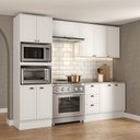 Ver imagem 1 de Armário de Cozinha Completa com Balcão Milla Charm Carraro Branco