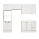 Ver imagem 4 de Armário de Cozinha Completa com Balcão Milla Charm Carraro Branco