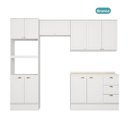 Ver imagem 5 de Armário de Cozinha Completa com Balcão Milla Charm Carraro Branco