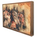 Ver imagem 4 de Quadro Decorativo Cavalos em Moldura Caixa Tacolado Moldura Trad 1cm Madeira Escura com Vidro 40 X 6