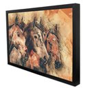 Ver imagem 3 de Quadro Decorativo Cavalos em Moldura Caixa Tacolado Moldura Trad 1cm Madeira Escura com Vidro 40 X 6