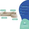 Sofá Modular Sala de Estar Decoração Luxo 265cm Lado Esquerdo Bouclé Celinne Luxuoso - 4