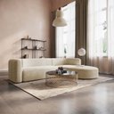 Ver imagem 1 de Sofá Modular Sala de Estar Decoração Luxo 265cm Lado Esquerdo Bouclé Celinne Luxuoso