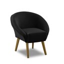 Ver imagem 4 de Poltrona Para Sala Decorativa Milena Veludo Preto Adonai Estofados