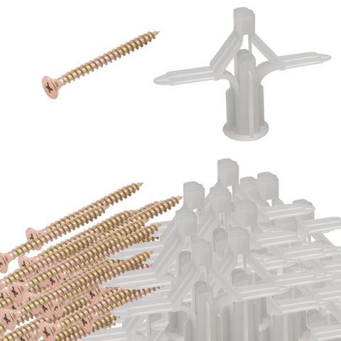 Kit 20 Parafusos +20 Bucha Plastica Dry Wall 04a16mm